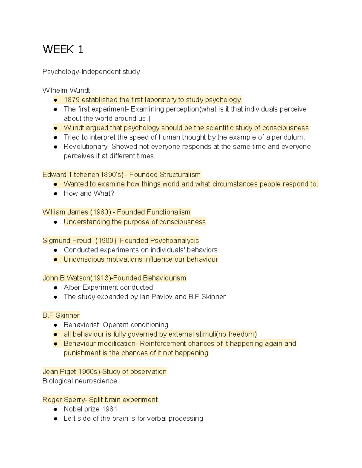 PSYC 101 Midterm Review: Key Concepts in Psychology - Studocu