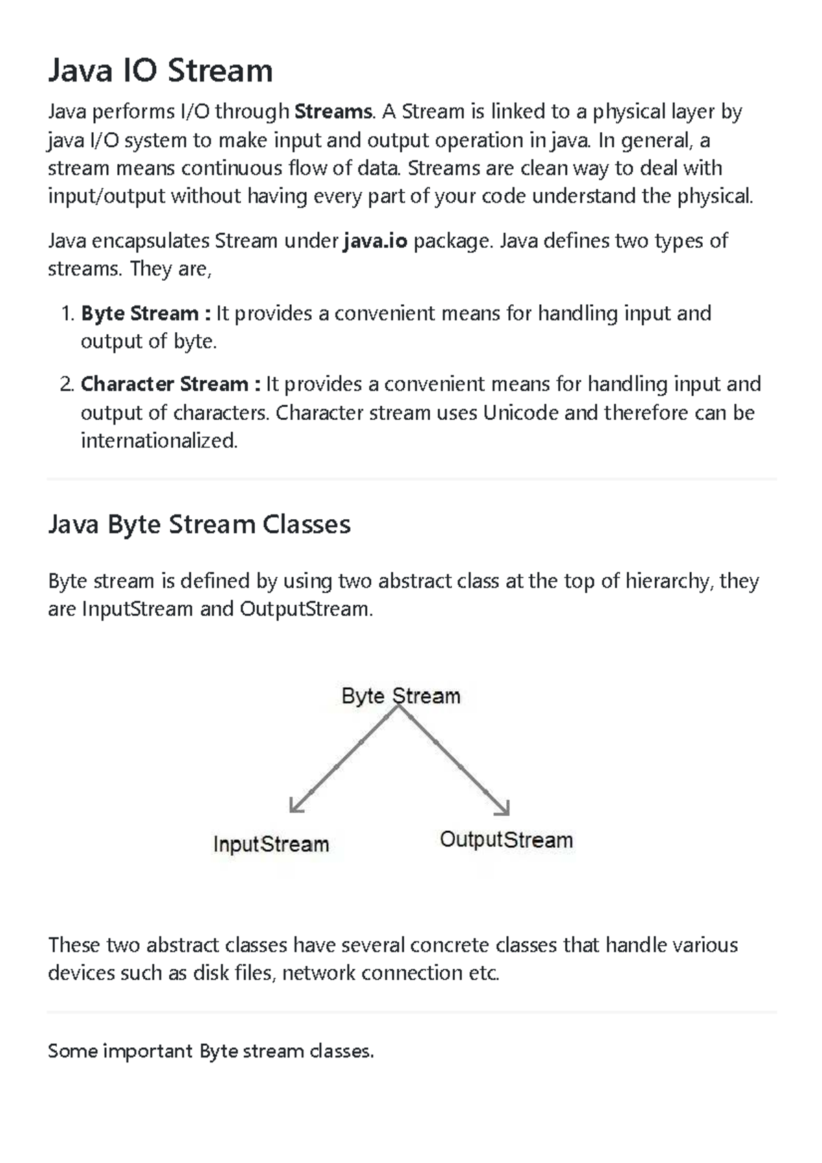 Input Output Streams in Java (Core Java Tutorial) - Studocu