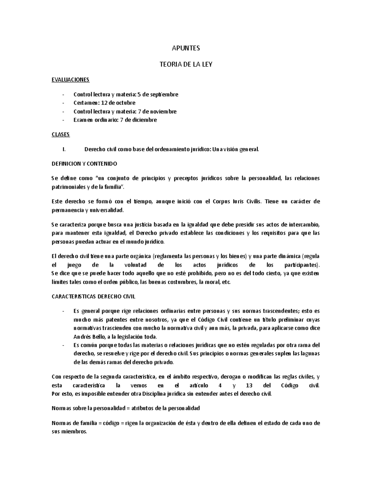 Apuntes sobre Teoría de la Ley y Sujetos de Derecho (Derecho 101) - Studocu