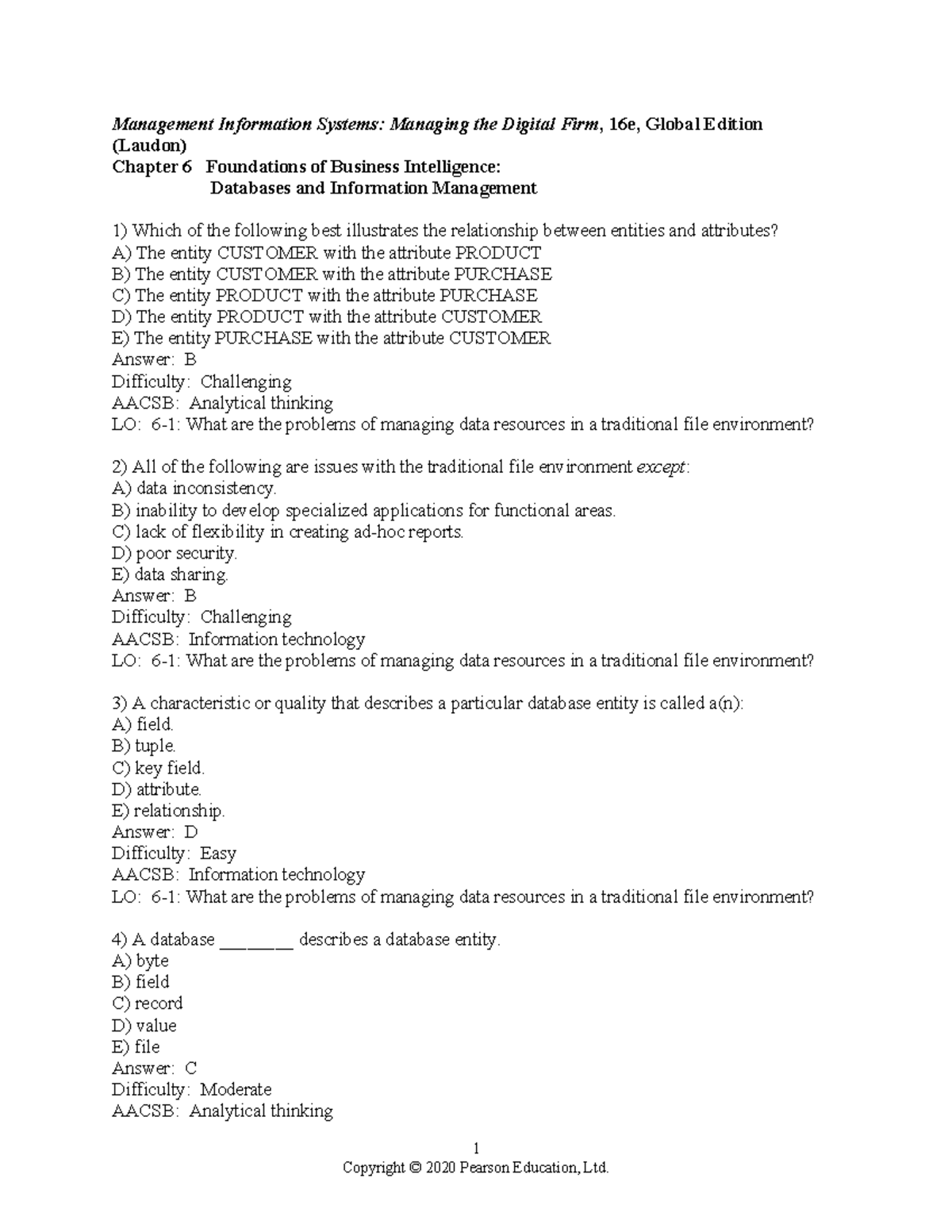 MIS 16e: Chapter 6 - Foundations of Business Intelligence & Data ...