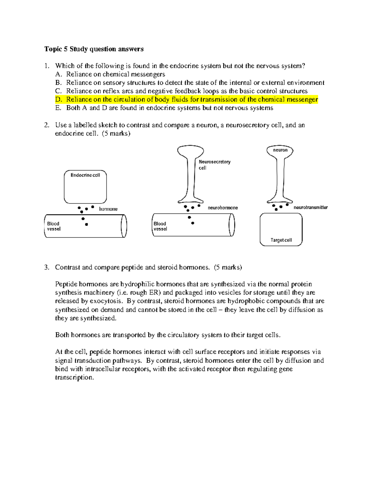 Study Questions - Topic 5 (2025) Sample Answers - Studocu