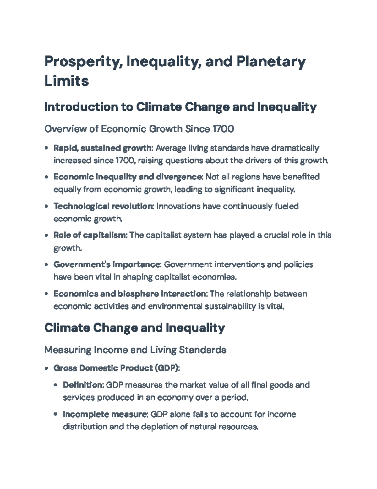 Economic Growth, Inequality, and Environmental Limits Analysis ...