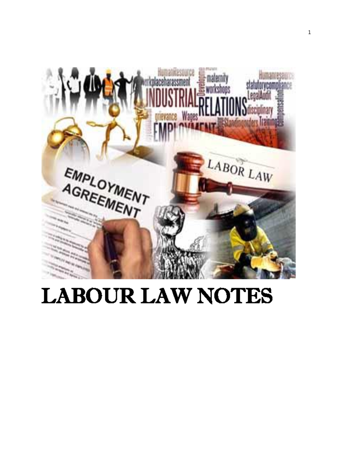 Labour Law Notes: Chapter 1 - Introduction to Labour Law (UG 2025 ...