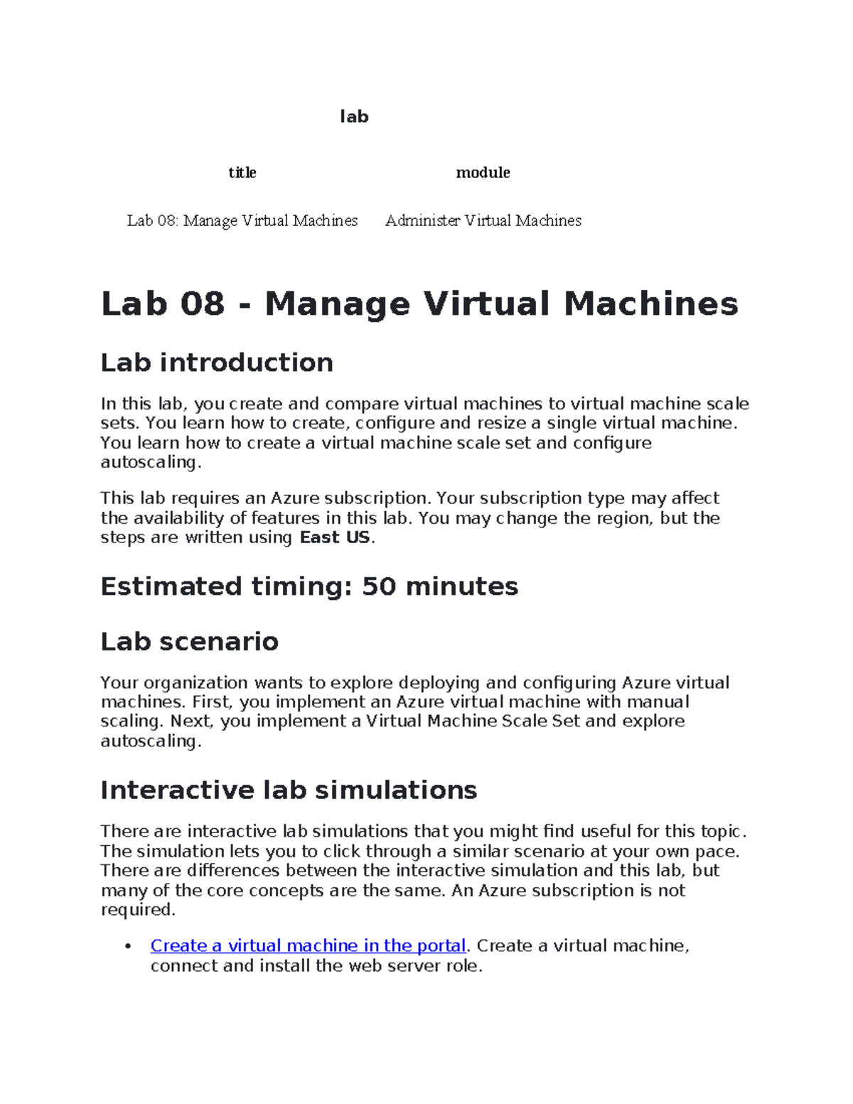 Lab 08 - Manage Virtual Machines - lab title module Lab 08: Manage ...