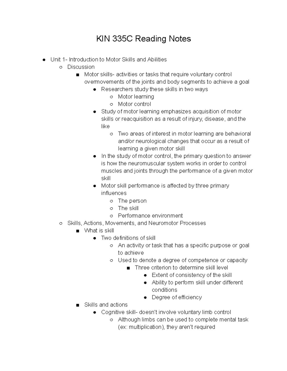 Final Notes for PSYC 101: Introduction to Psychology Exam - KIN 335C ...