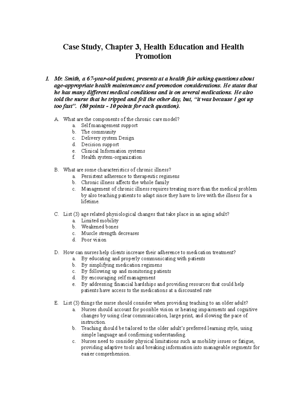 Obidike Case Study 1 - Case Study, Chapter 3, Health Education and ...