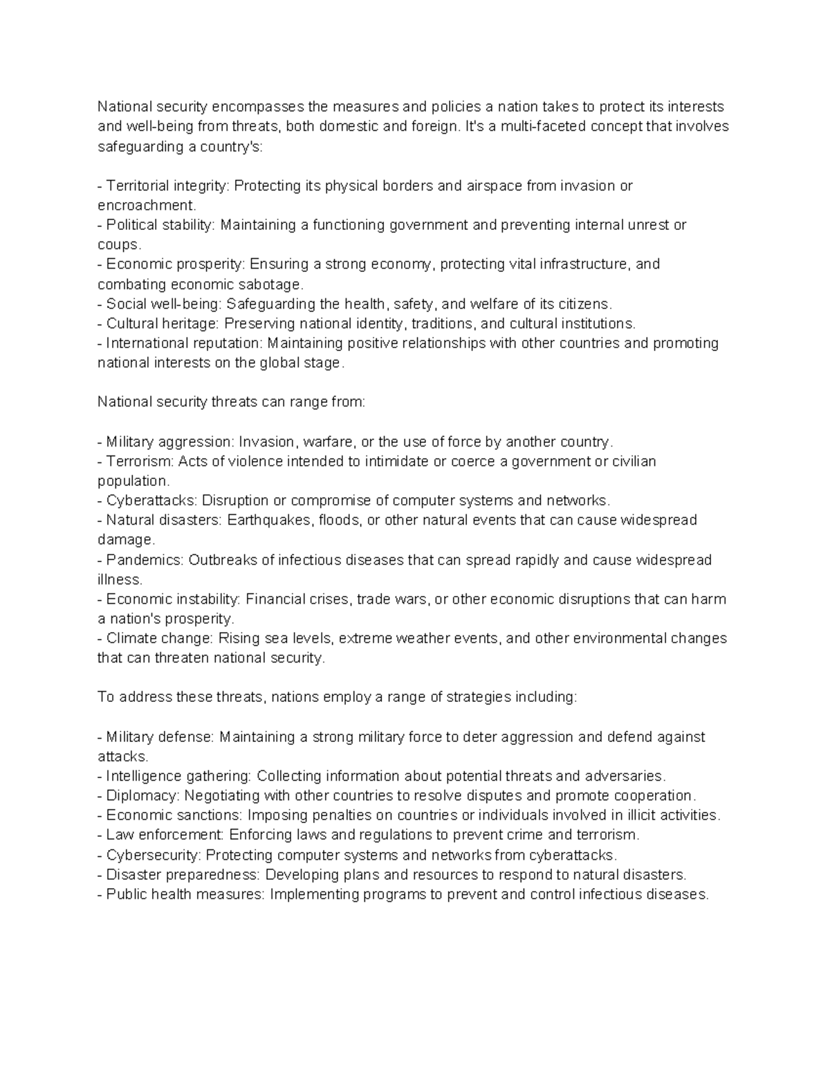Basic Concepts of National Security: Key Strategies and Threats ...