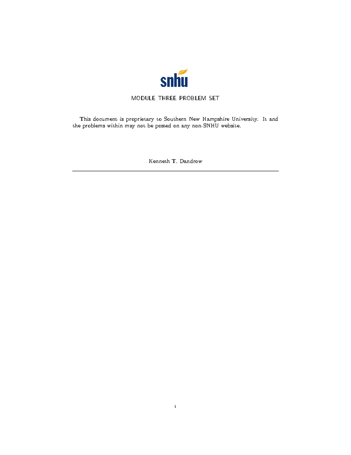 Module 3 assignment - MODULE THREE PROBLEM SET This document is ...