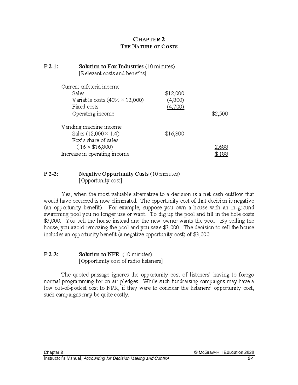 Chapter 2 Solutions for Accounting Decisions (10e) - Studeersnel