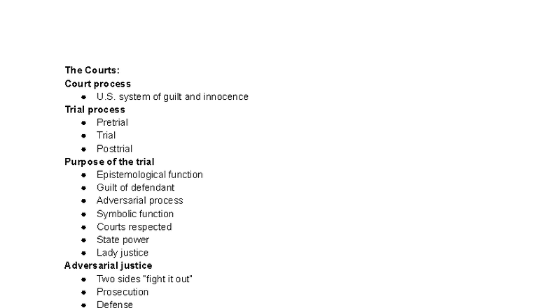 CJUS 210 Chapter 9: Overview of Criminal Trial and Sentencing - Studocu