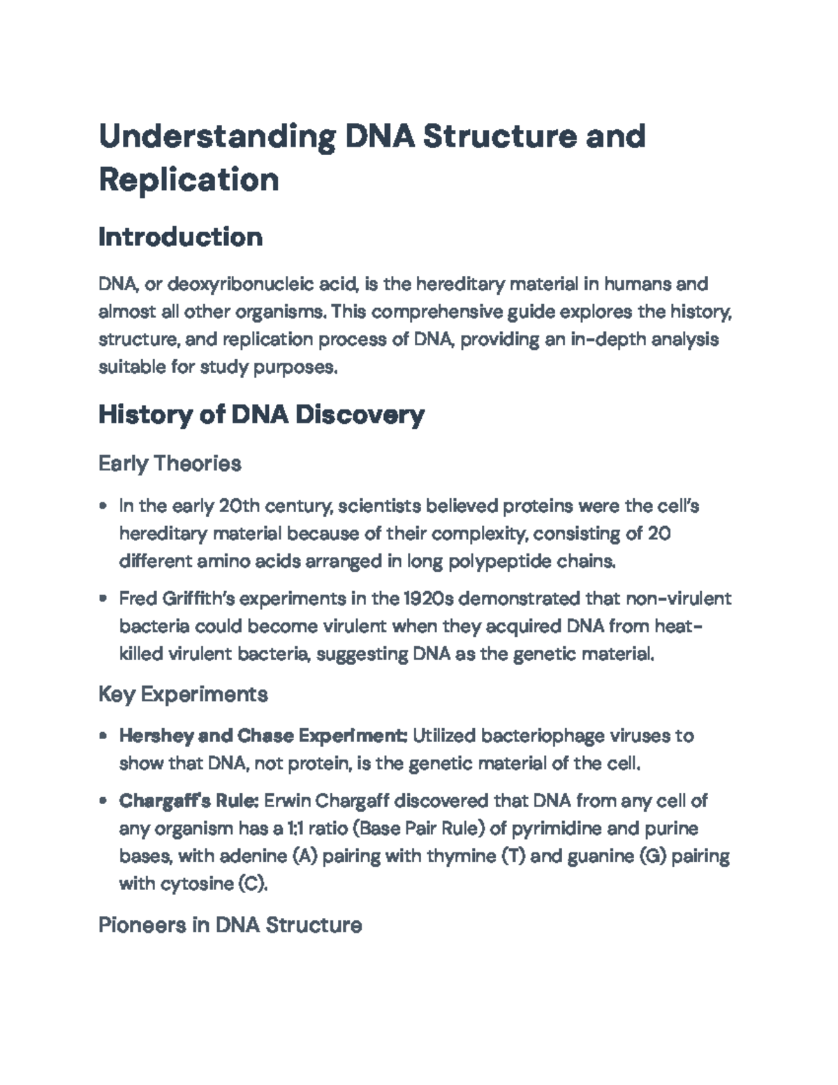 Understanding DNA Structure and Replication: A Comprehensive Guide ...