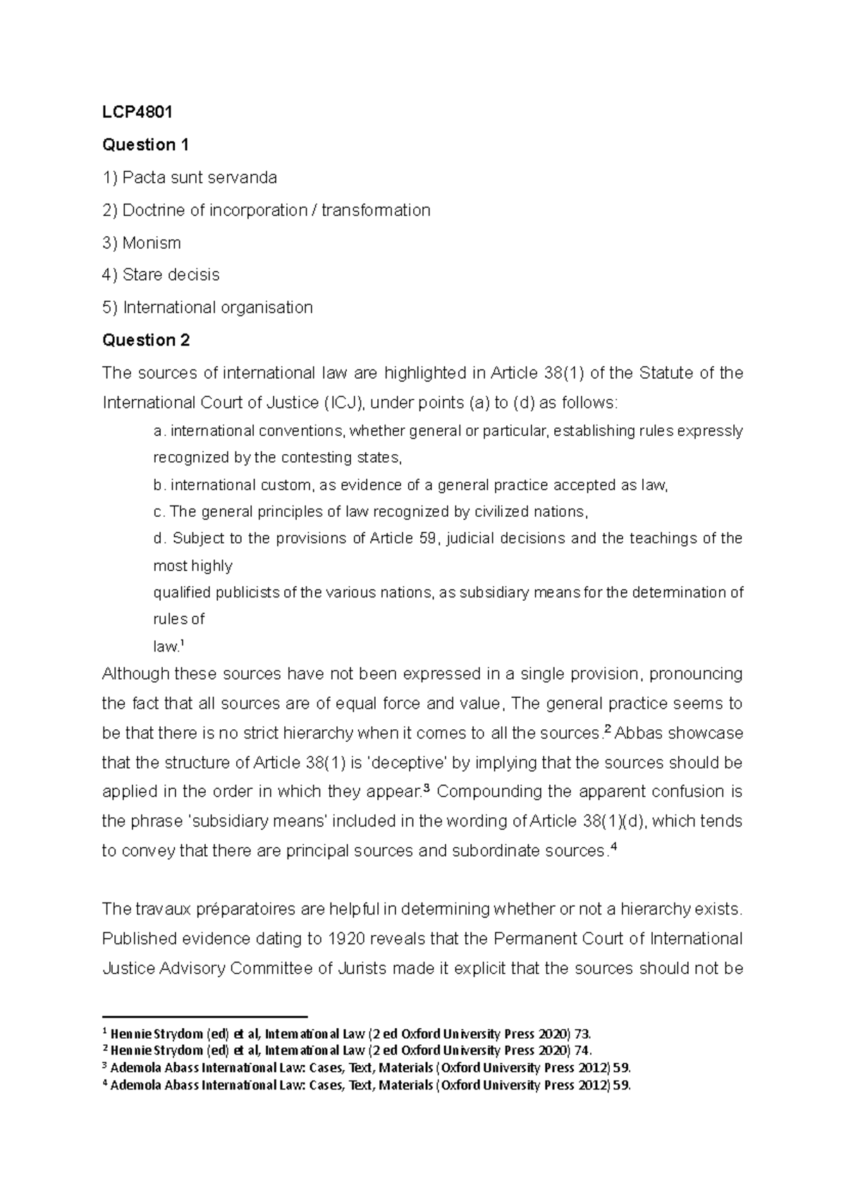 LCP4801 ASS 2 2025: Key Concepts in International Law and Case Analysis ...
