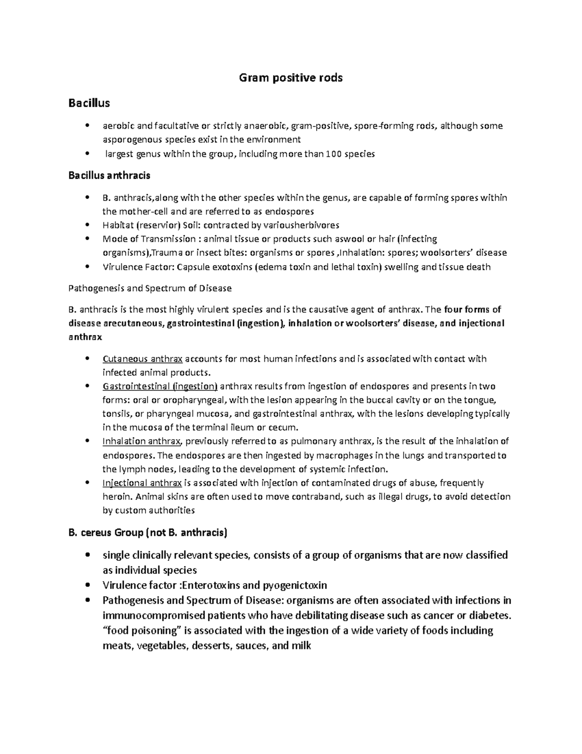 Gram positive rods - none - Gram positive rods Bacillus aerobic and ...
