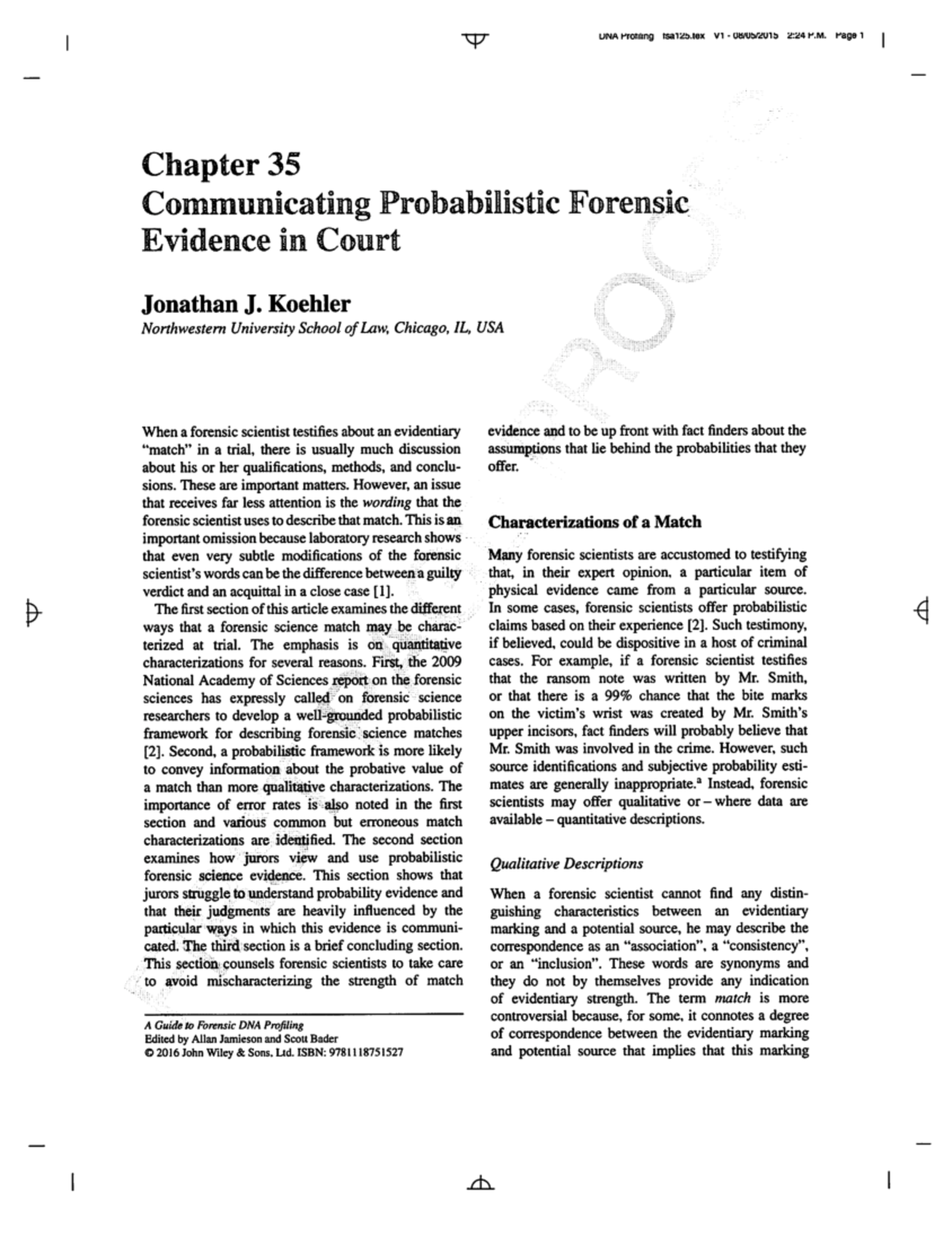 Communicating Probabilistic Evidence in Forensic Science (Chapter 35 ...