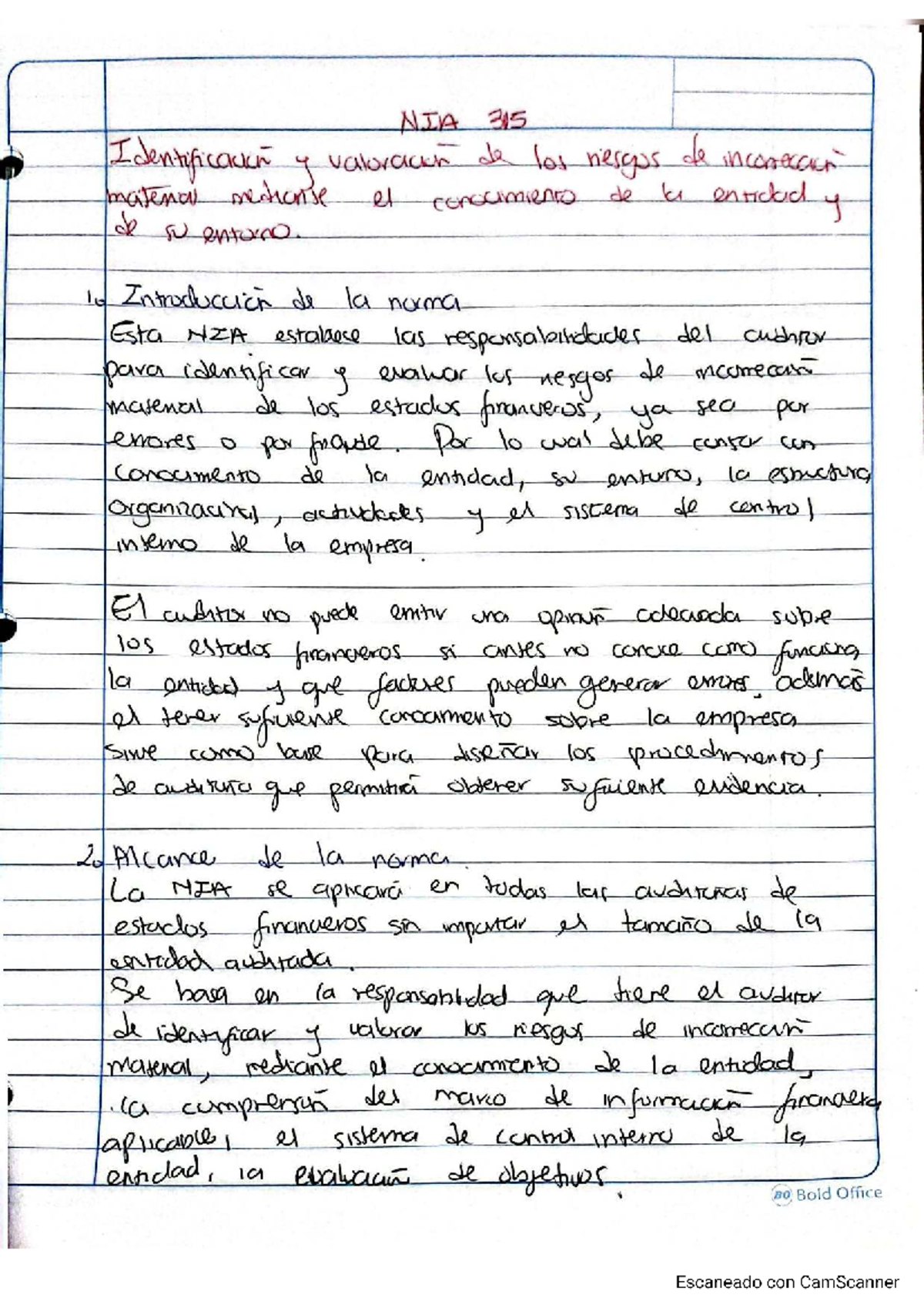 NIA 315 - Resumen de la Normativa de Auditoría 315 - Studocu