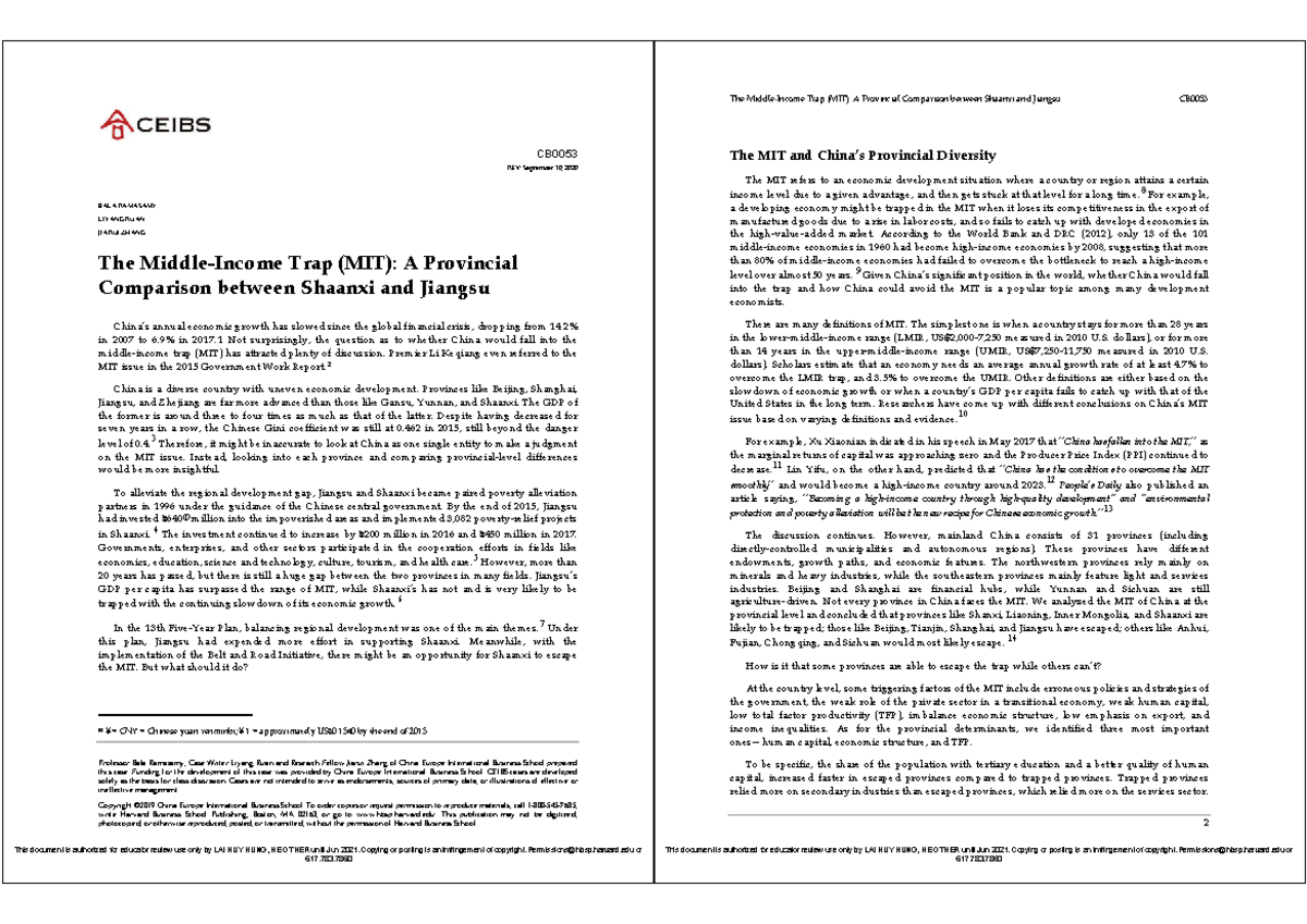 The Middle-Income Trap (MIT) Analysis: A Provincial Comparison of ...