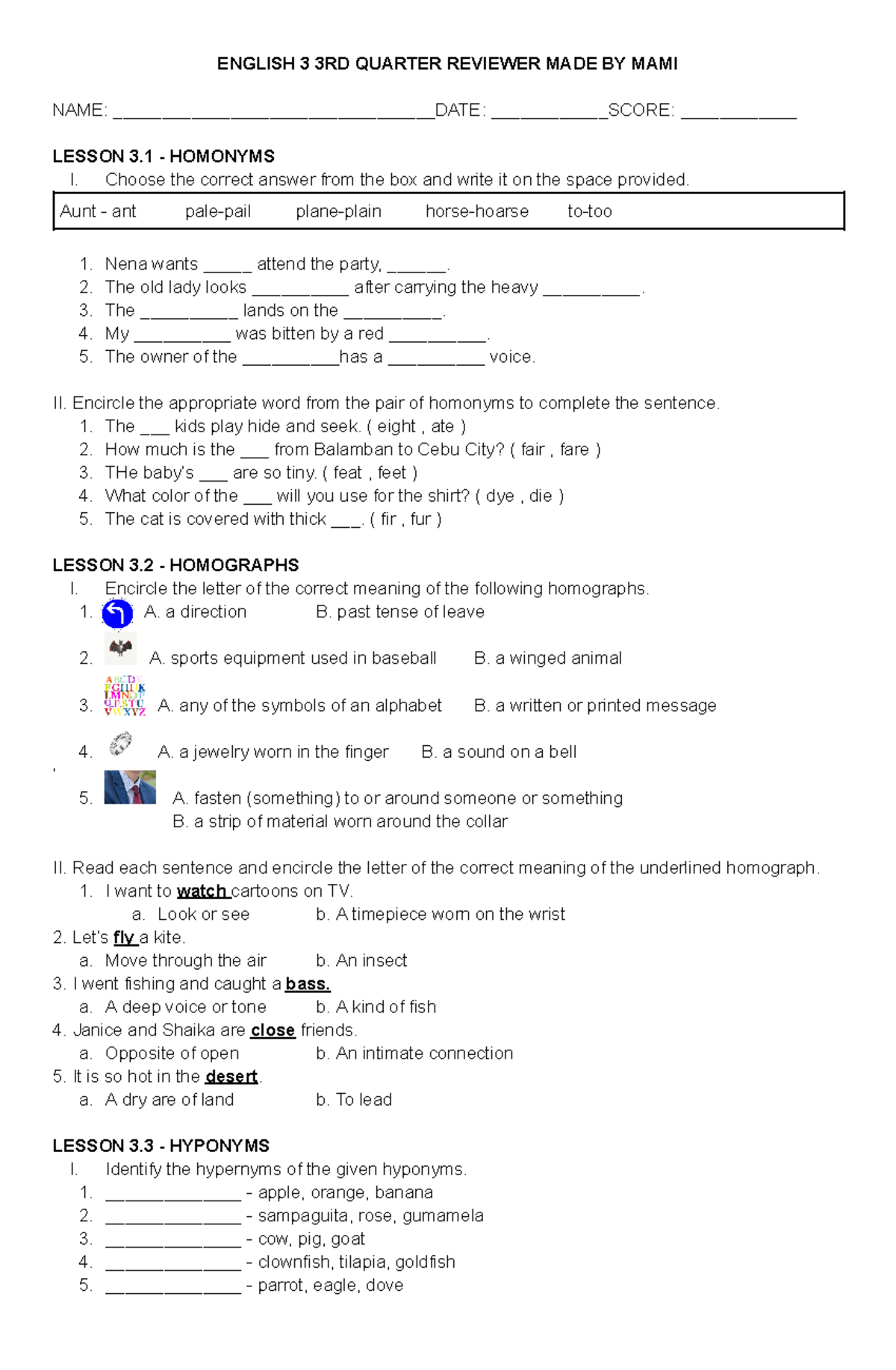 English 3 3rd quarter Reviewer - ENGLISH 3 3RD QUARTER REVIEWER MADE BY ...