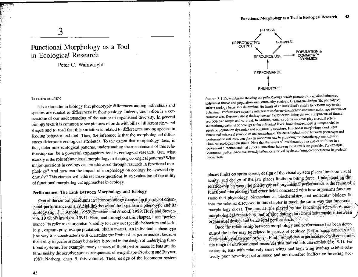 Functional Morphology in Ecological Research: Key Concepts and ...
