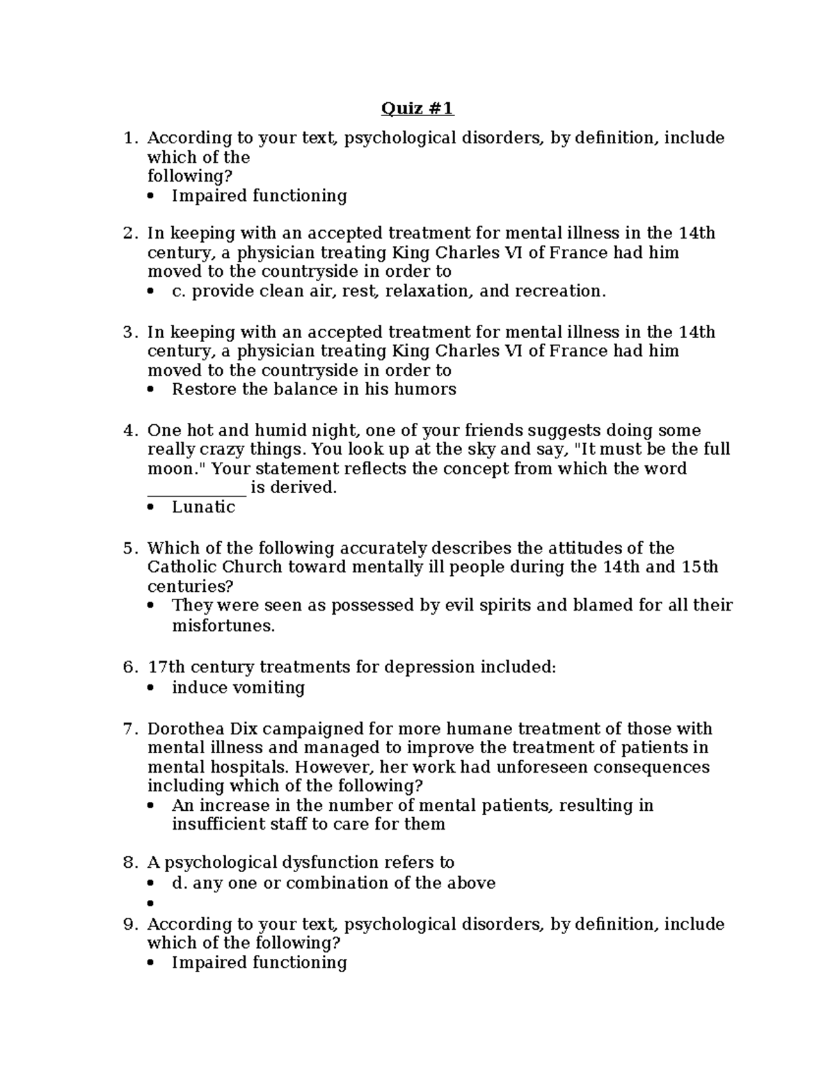 Psychopathology PSY 101 Final Exam Review Questions and Answers - Studocu