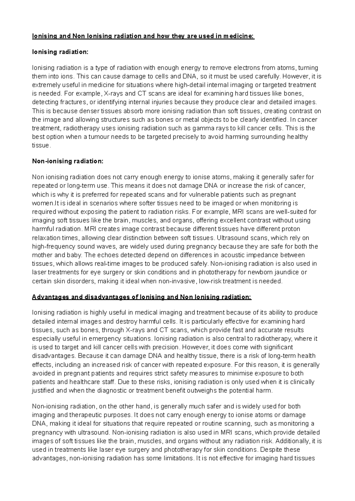 Unit 21 Medical Physics: Ionising & Non-Ionising Radiation in Medicine ...