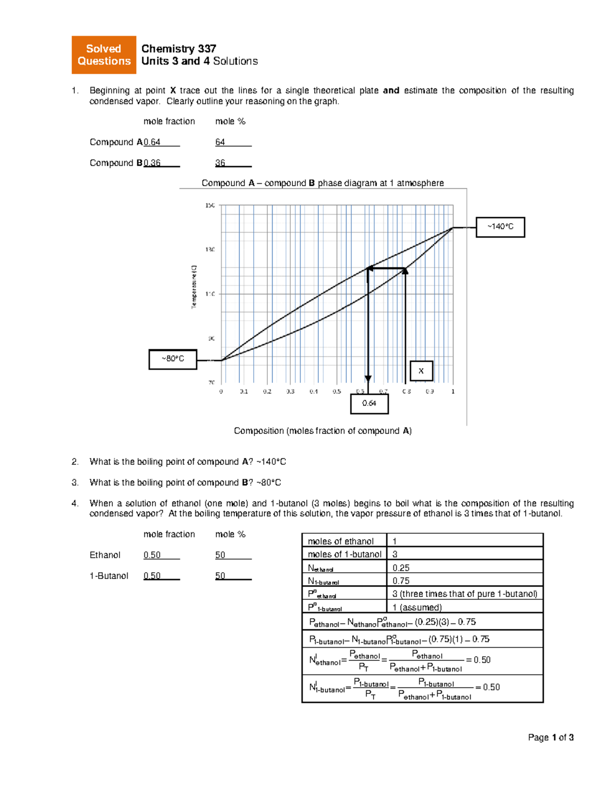Chemistry 337 Final Exam Solutions for Units 3 and 4 - Studocu