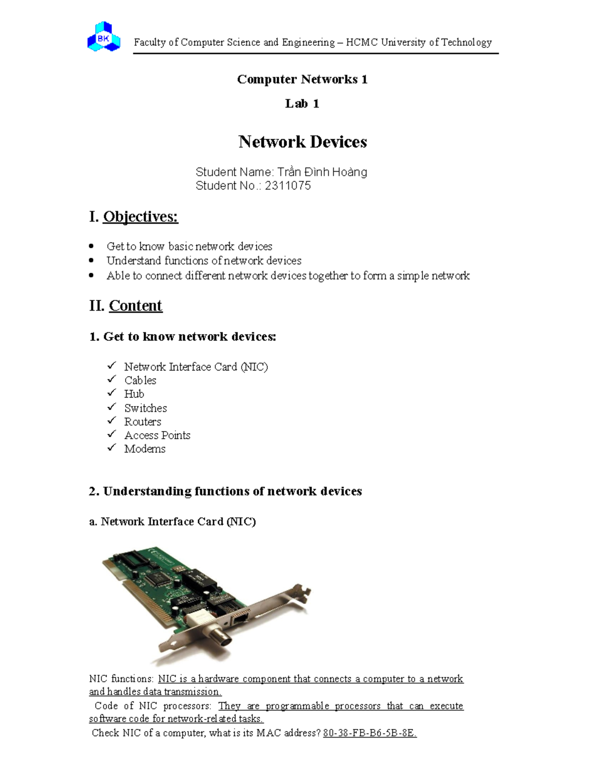 Lab 1a: Understanding Network Devices - BTL - Studocu