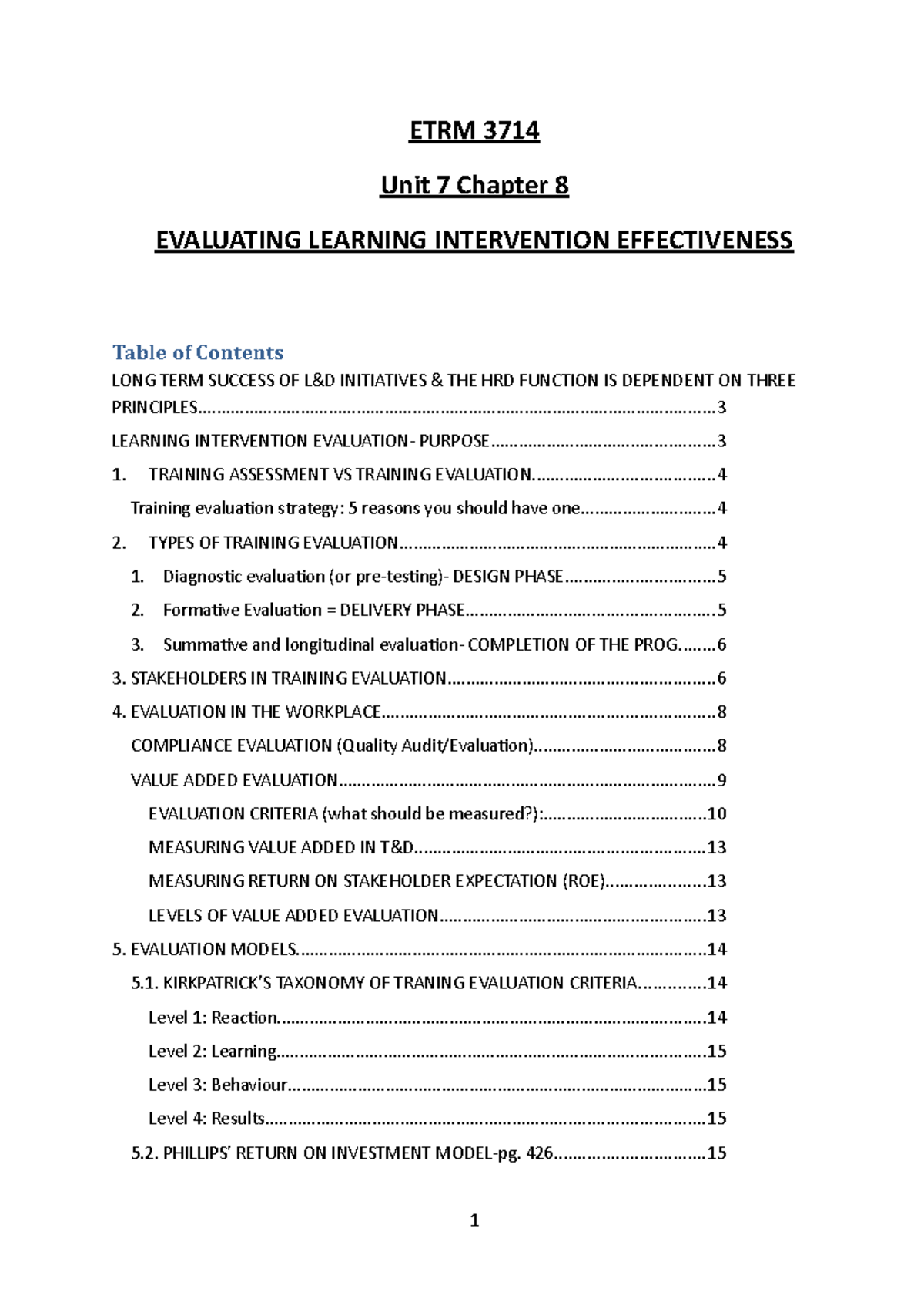 Chapt 8 - Evaluating Learning Interventions: Effectiveness & Models ...