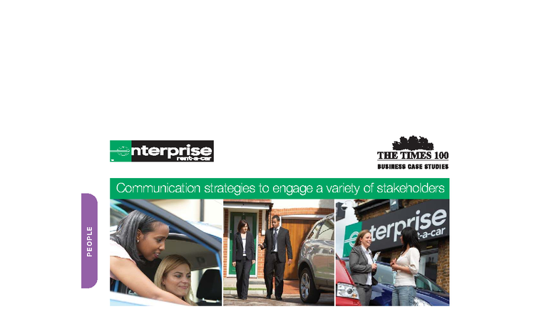 Enterprise Rent-A-Car Communication Strategies Case Study - Studocu