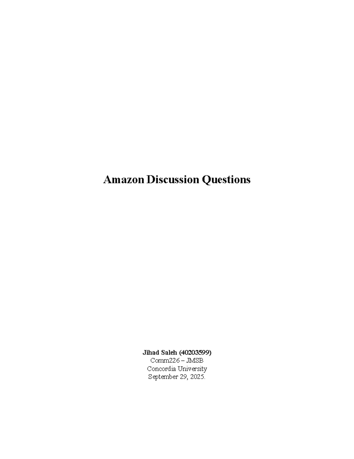 Amazon Discussion Questions (Comm226) - BPMN Process Insights - Studocu