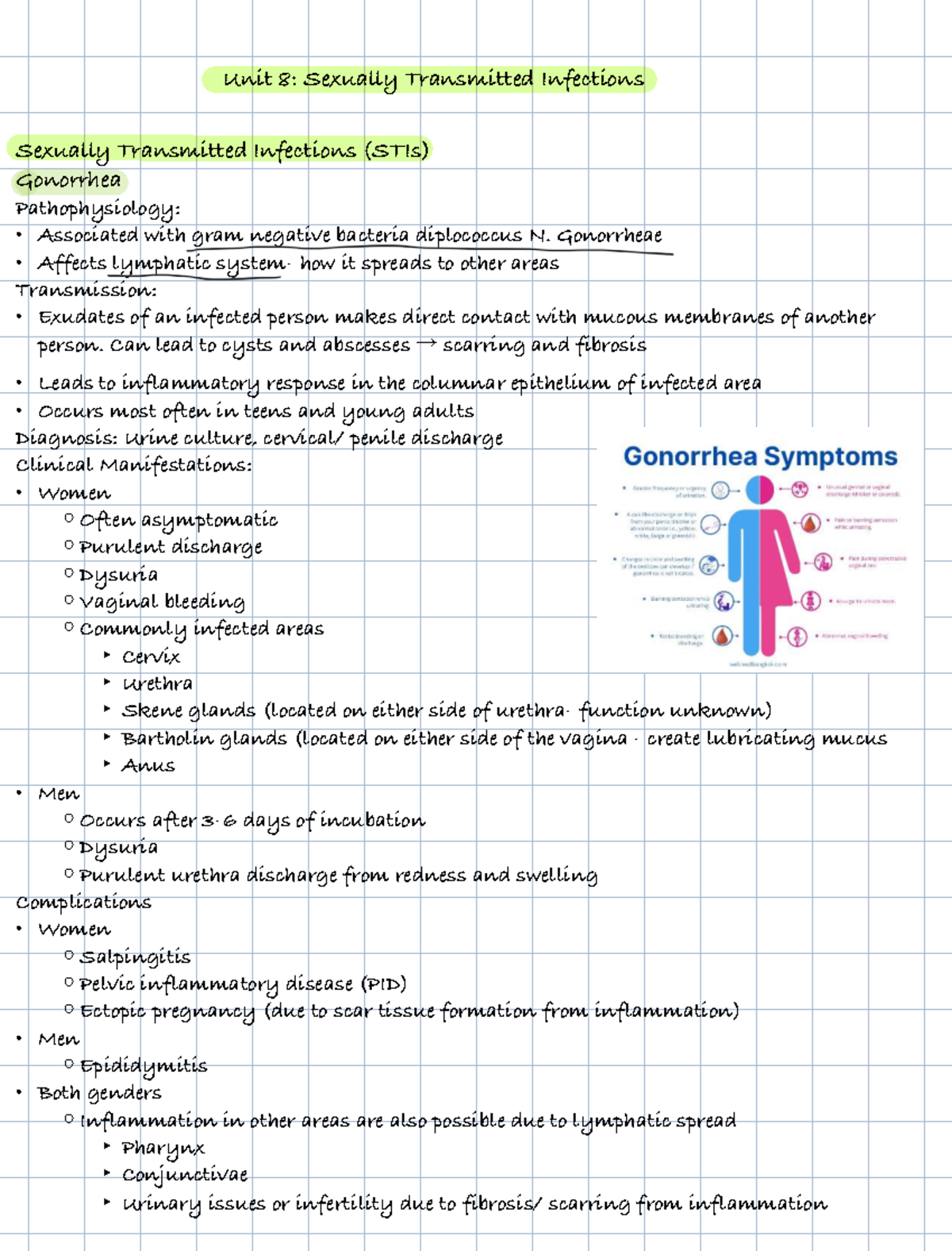 Patho STI's - Notes: Gonorrhea, Chlamydia, HSV, HPV Overview - Studocu