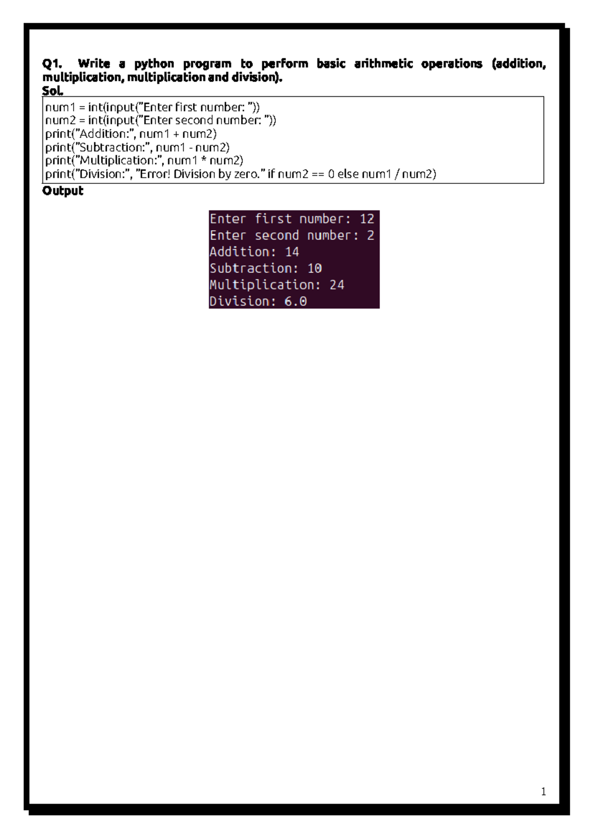 Sem-2, PSE Practical File: Python Programs for Basic Operations ...