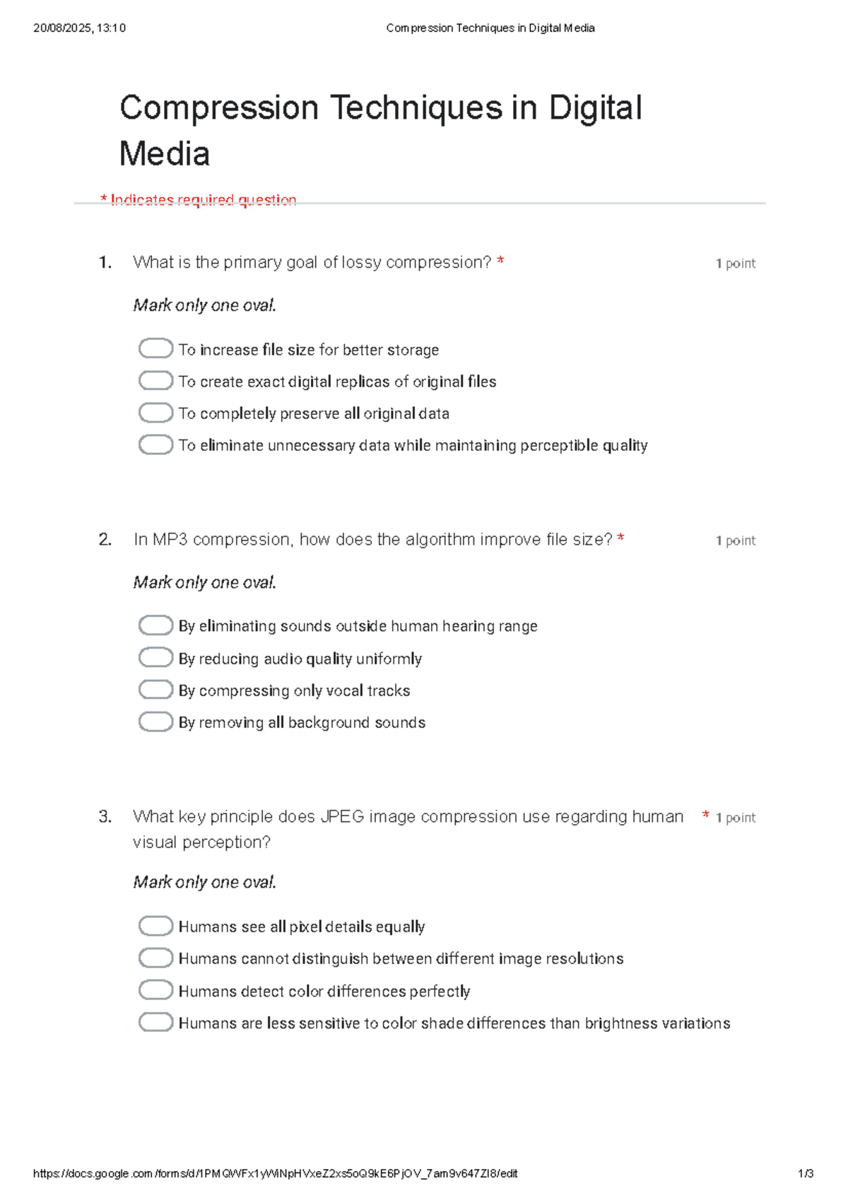 13:10 Compression Techniques in Digital Media - Quiz Questions - Studocu