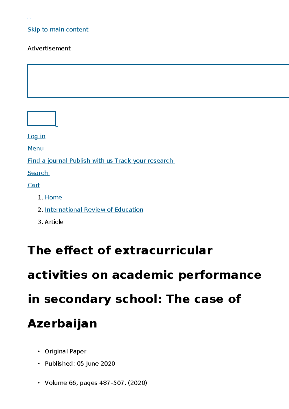 The Effect of Extracurricular Activities on Academic Performance in ...