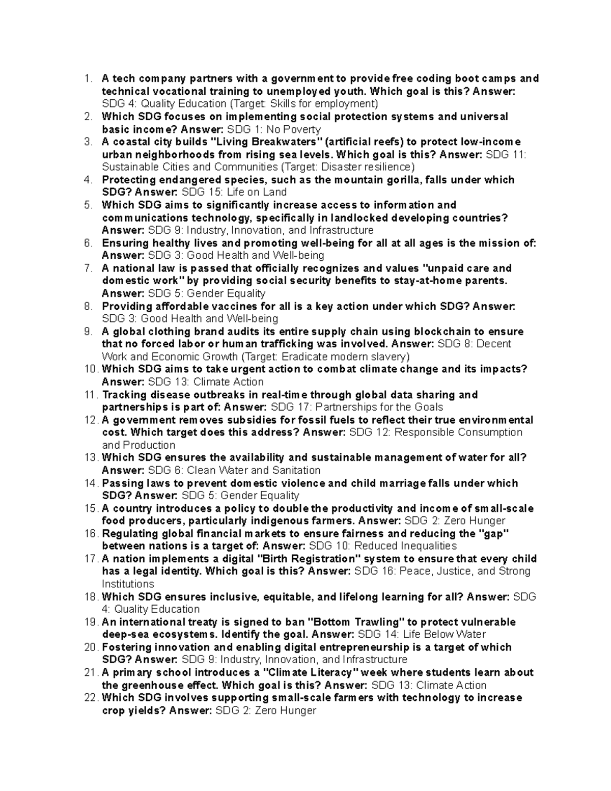 SDG Goals and Their Impact on Sustainable Development - Studocu
