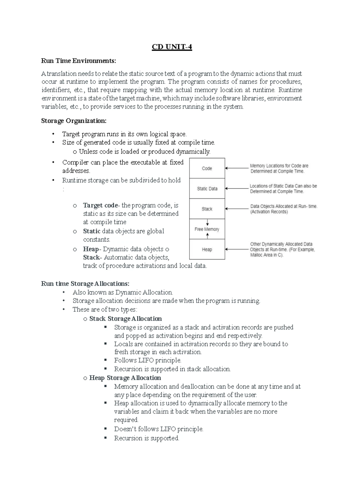 CD Unit-5: Issues in Code Generator Design and Implementation - R20 ...