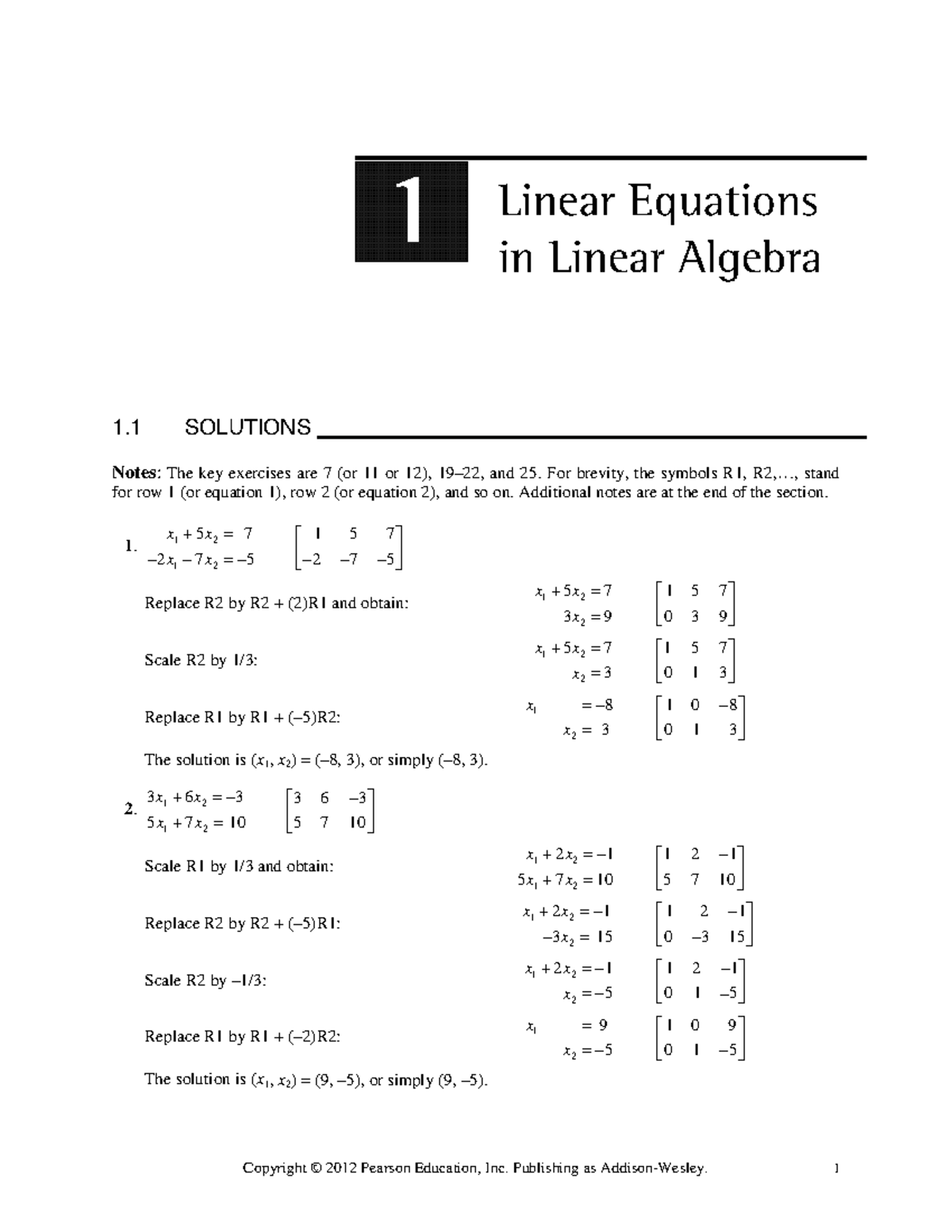 ISM-Chp 1 TPf - 1 SOLUTIONS Notes: The key exercises are 7 (or 11 or 12 ...
