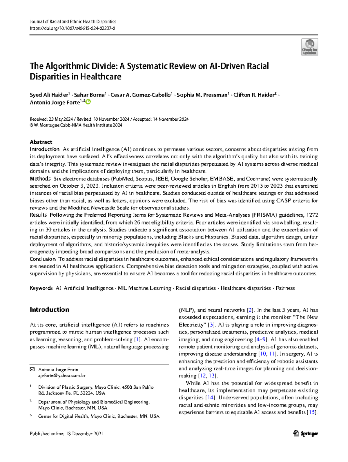 Racial Bias in AI Healthcare Models: Addressing Disparities and ...