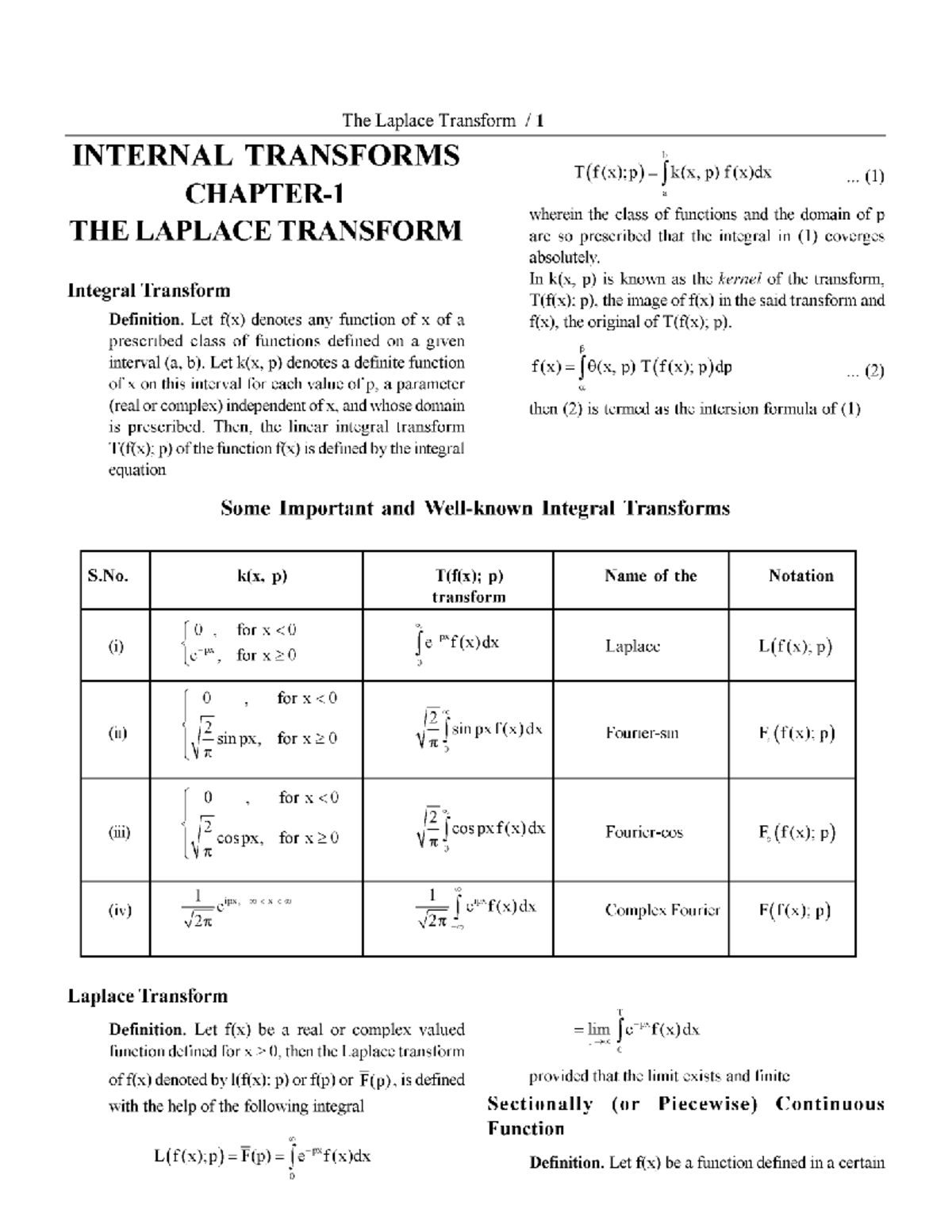 The Laplace Transform: Key Concepts and Properties (MATH 101) - Studocu