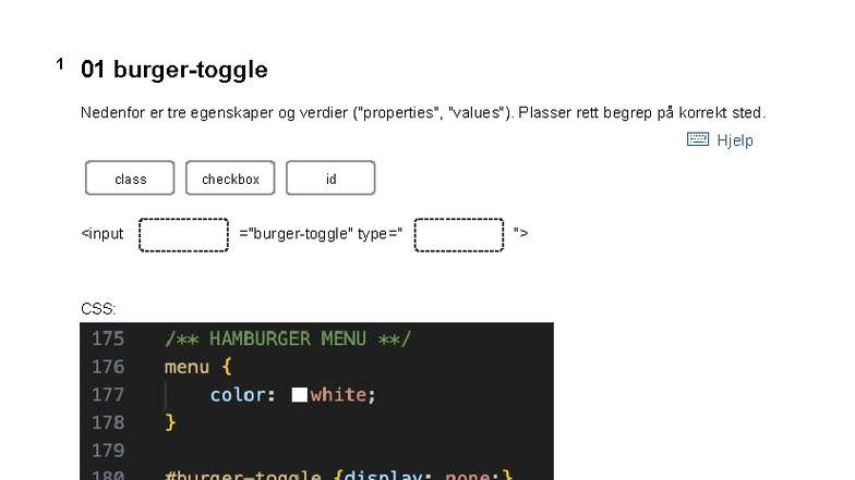 Mock Exam - CSS og HTML Egenskaper (1 01, 2 02, 3 03) - Studocu