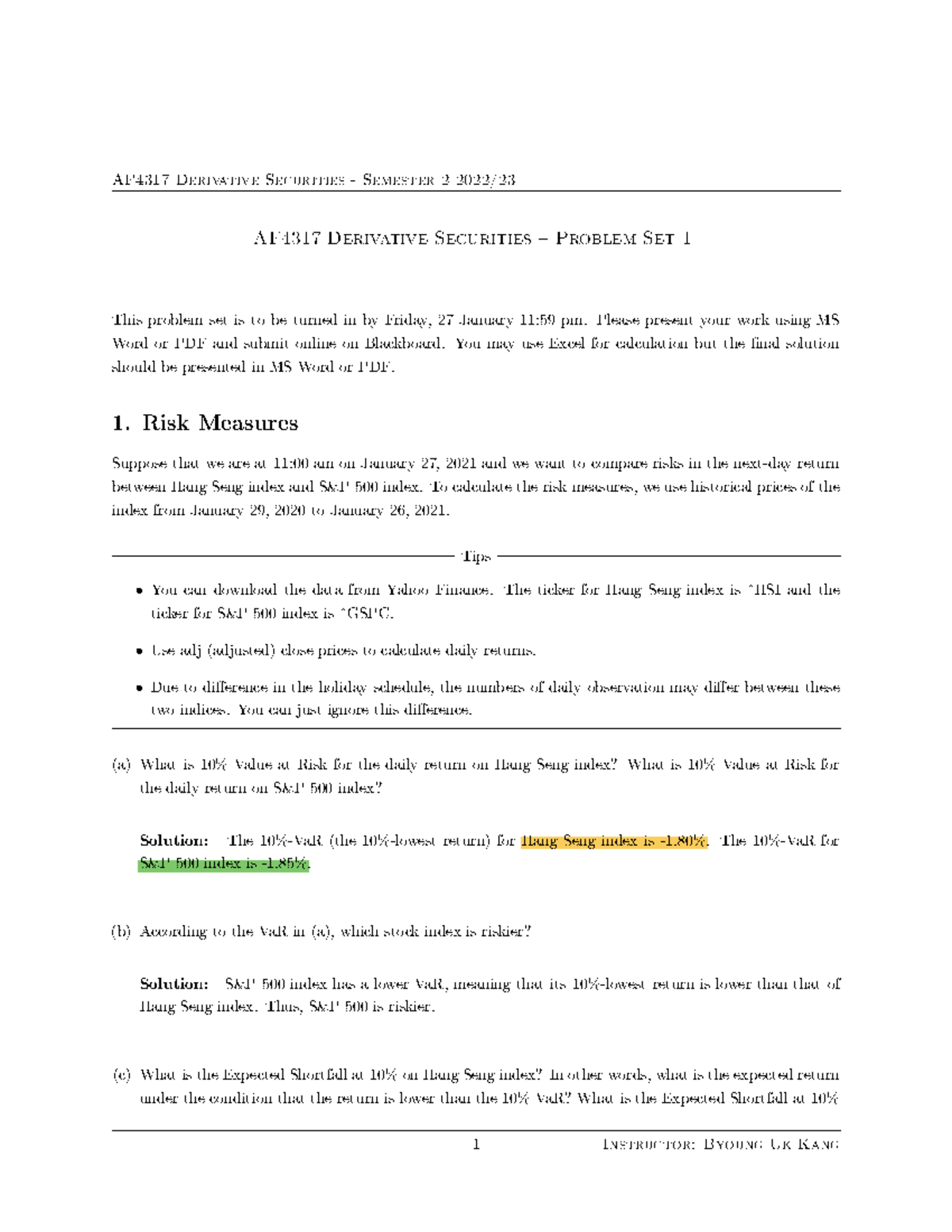 PS 1 2223 Solution Guide for Students - Studocu