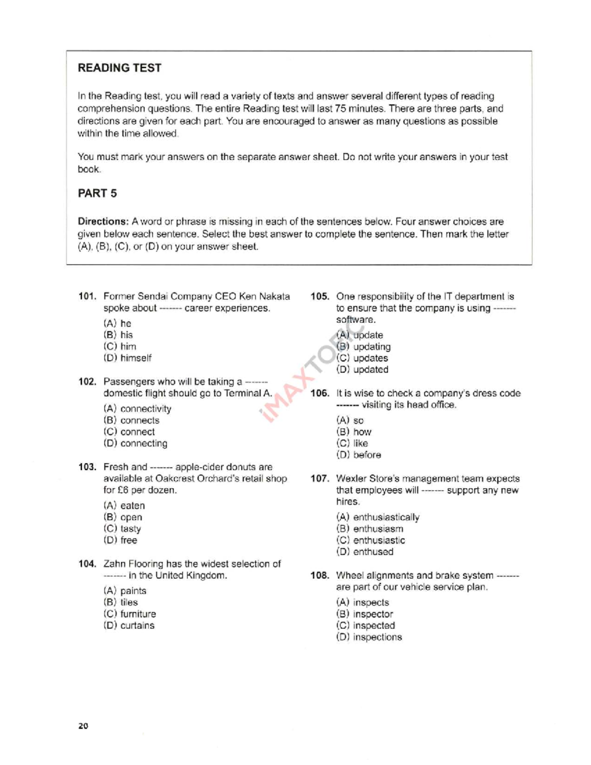 REVISED READING TEST 1 RC - COMPREHENSION PRACTICE - Studocu