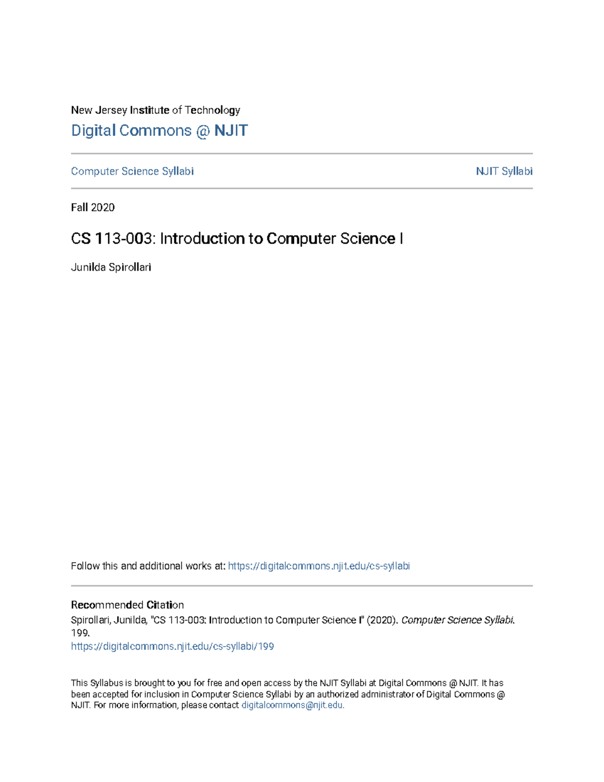 CS 113-003 Final Exam Syllabus: Intro to Computer Science I 2020 - Studocu