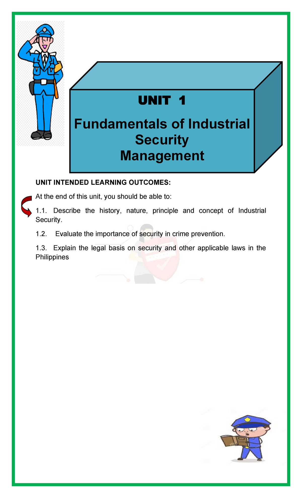 FS 1 Complete Module: Fundamentals of Industrial Security Management ...