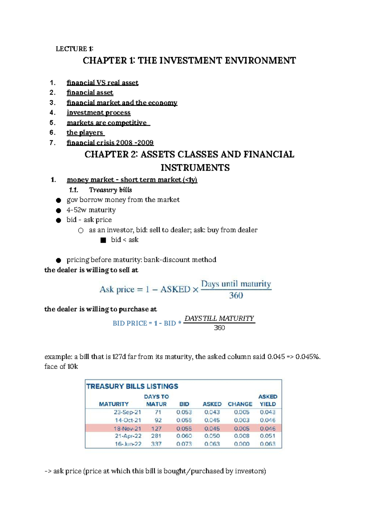 LECTURE 1: CHAPTER 1 & 2 - THE INVESTMENT ENVIRONMENT (FIN450) - Studocu