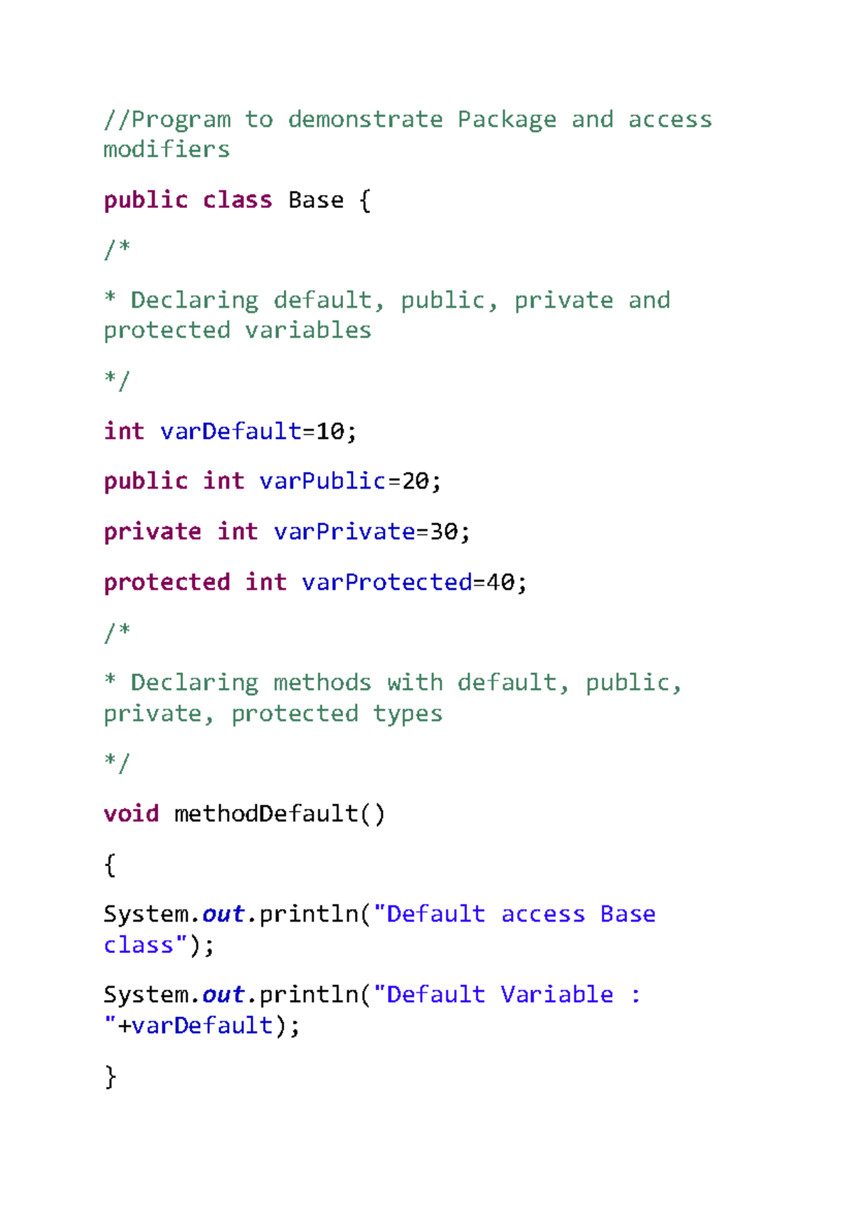 Java Package Demonstration - Day 4 Code Example - Studocu