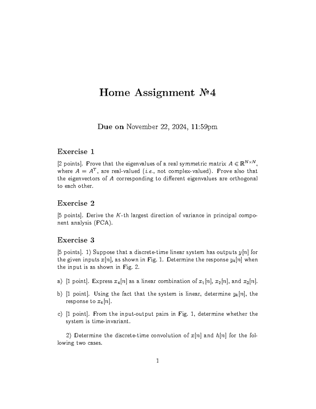 Home Assignment 4 - Unsolved Exercises & Concepts for Review - Studocu