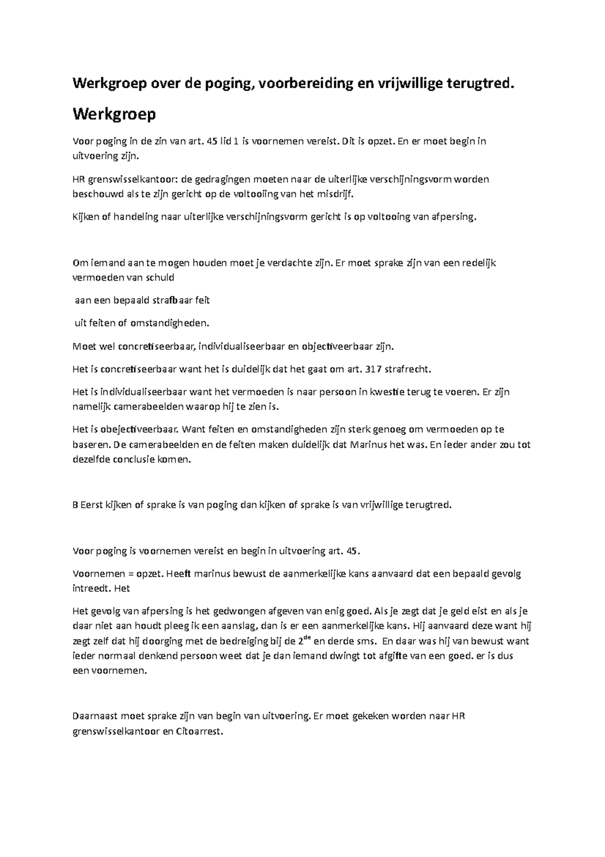 Verband tussen Poging, Voorbereiding en Vrijwillige Terugtred in ...