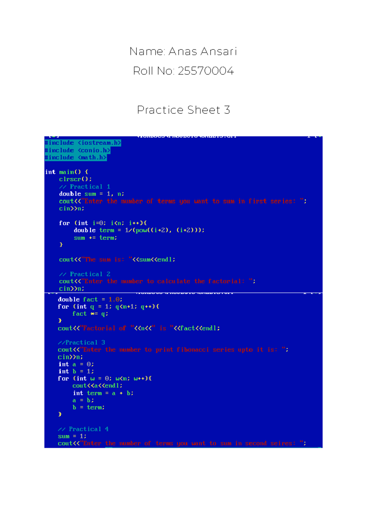 C++ Practical 3 - Practice Sheet 3: Coding Exercises - Studocu