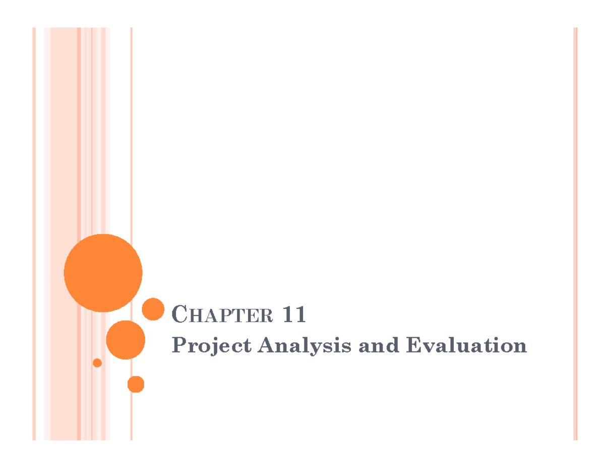 Chapter 11: Project Analysis & Evaluation with NPV Insights - Studocu