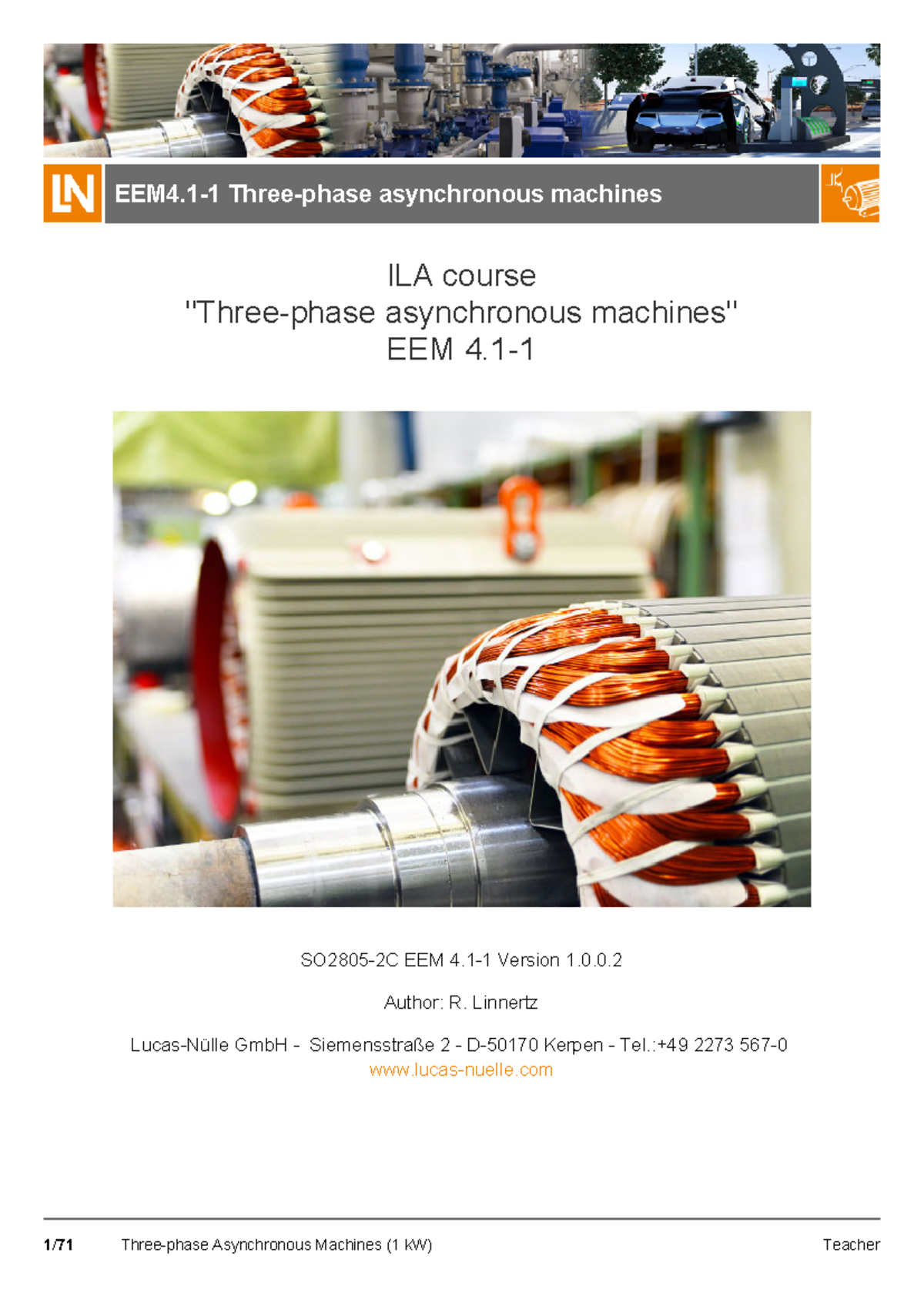 Three-phase Asynchronous Machines ILA EEM Course Notes Version 1.0 ...
